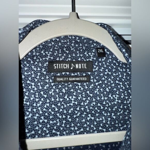 Stitch Note Men's Blue Dress Shirt Size 2XL - Picture 2 of 5